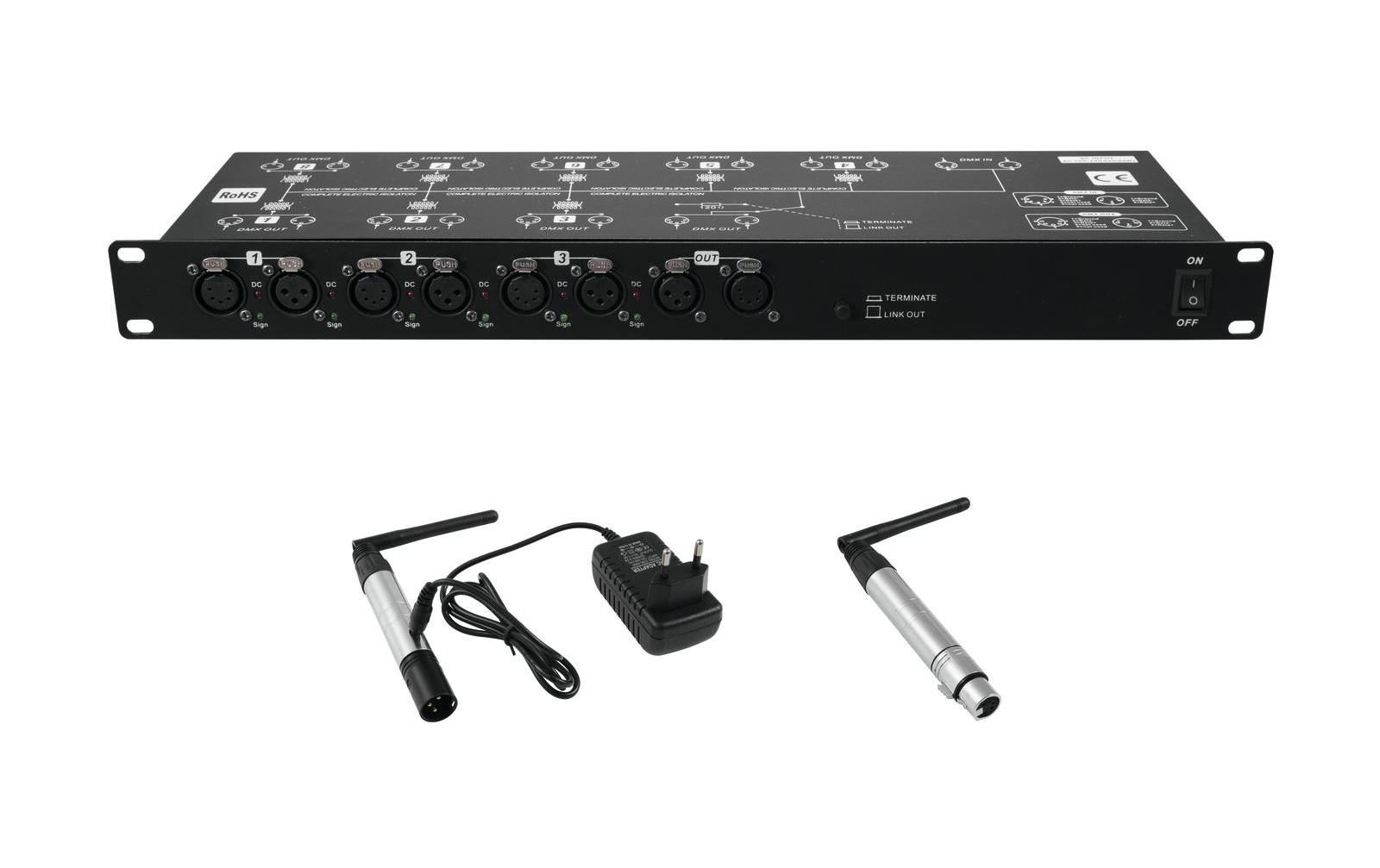 Eurolite Set DMX Split 8X Splitter + Sender + Empfänger