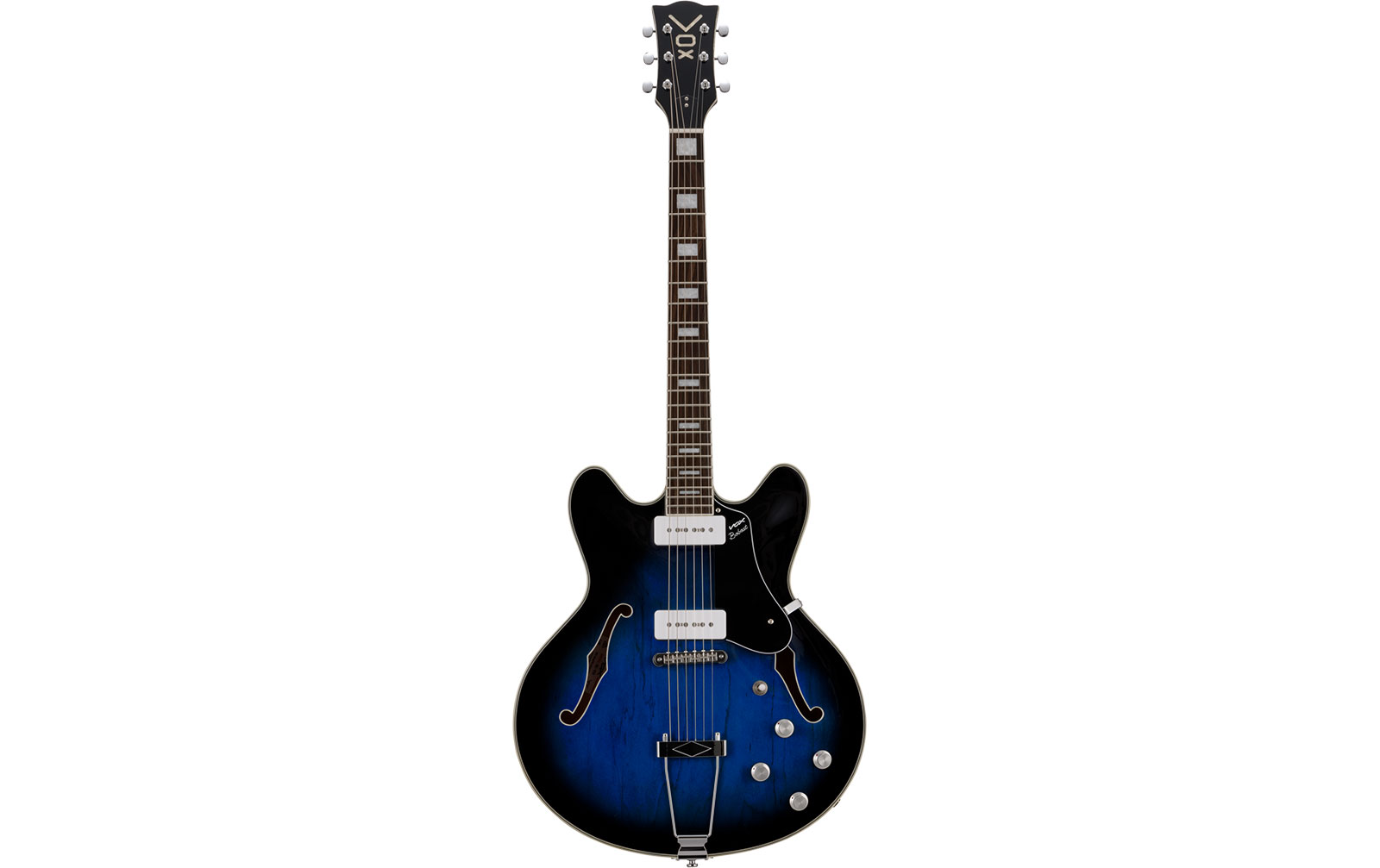 Vox Bobcat V90 Sapphire Blue, halbakustische E-Gitarre inkl. Koffer
