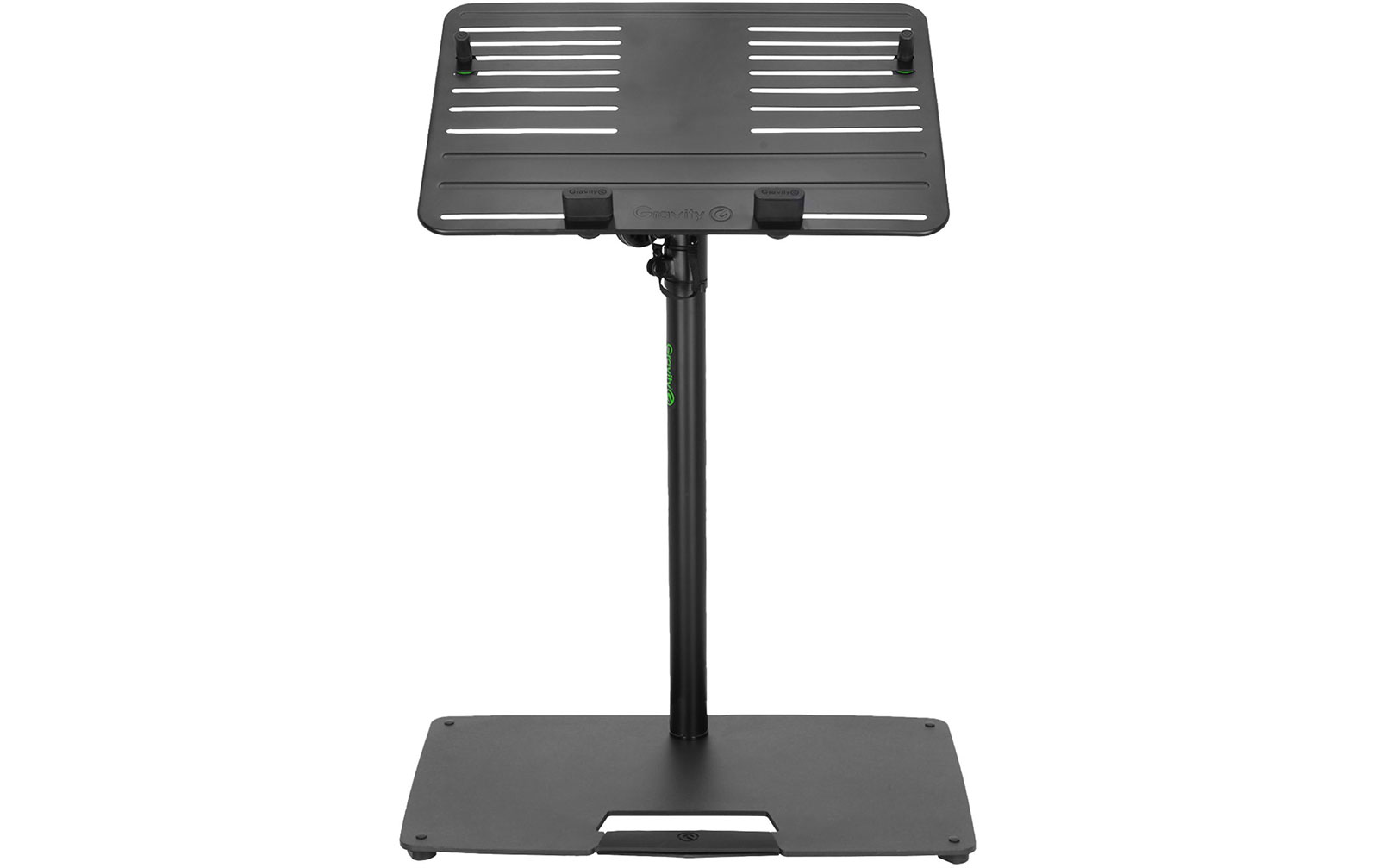 Gravity LTS T 02 B - Universal Laptop-Ständer mit verstellbaren Haltepins und Stahlfuß, Schwarz