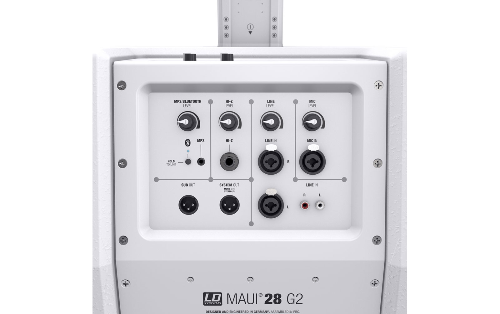 LD Systems MAUI 28 G2 W Kompaktes Säulen PA System aktiv mit Mixer und Bluetooth weiß