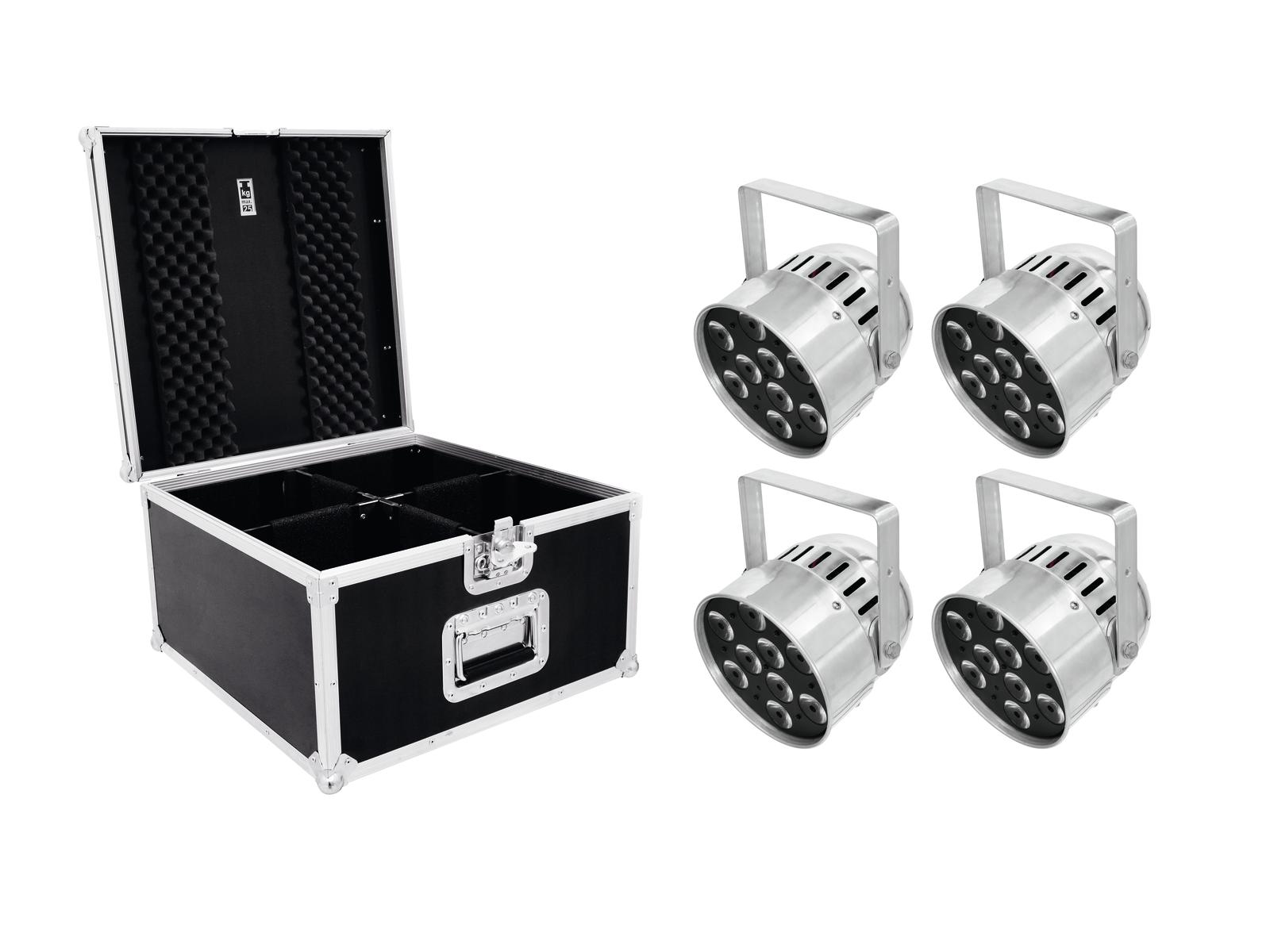 Eurolite Set 4x LED PAR-56 HCL Short sil + PRO Case