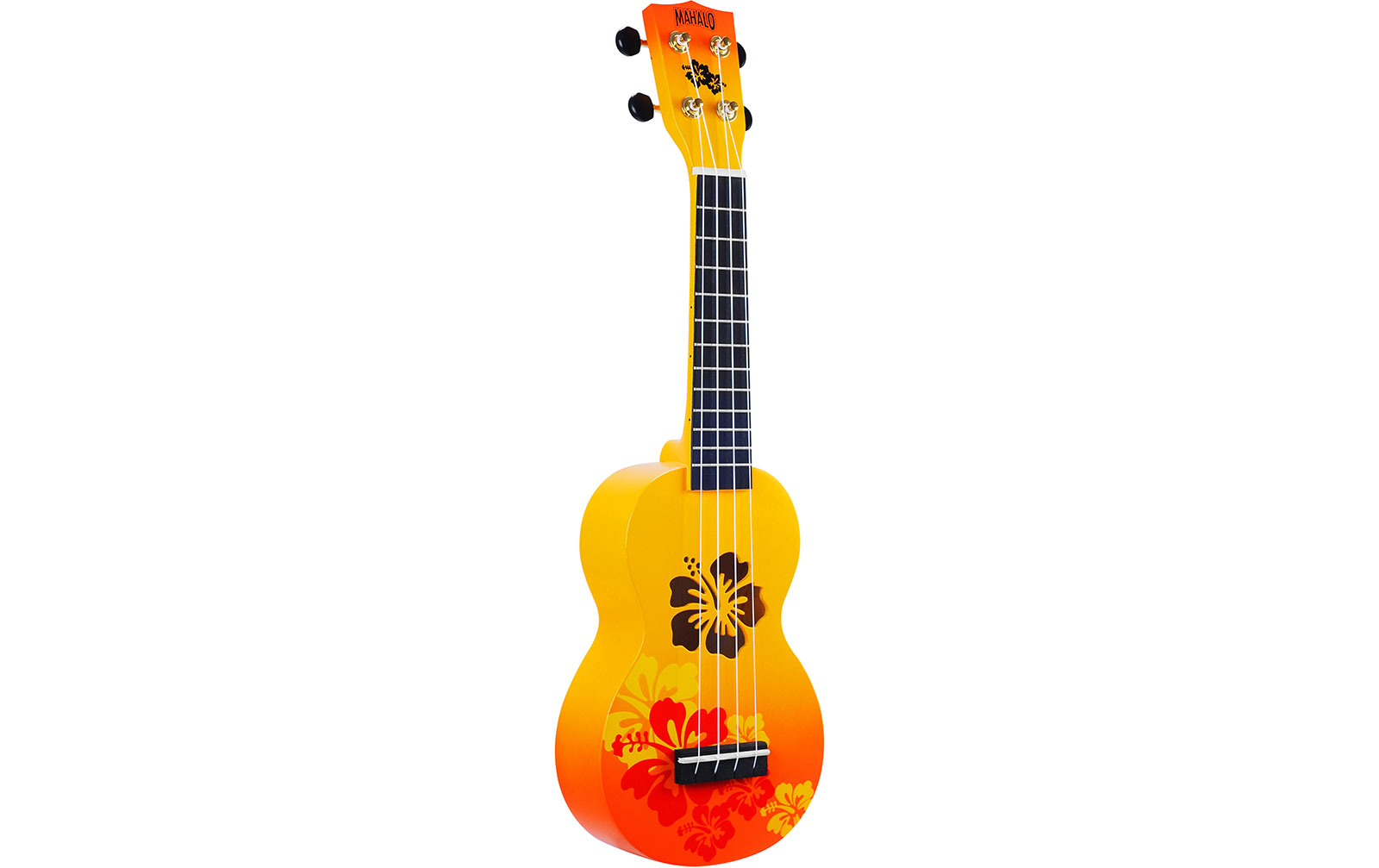 Mahalo Designer Ukulele Hibiscus (Orange Burst)