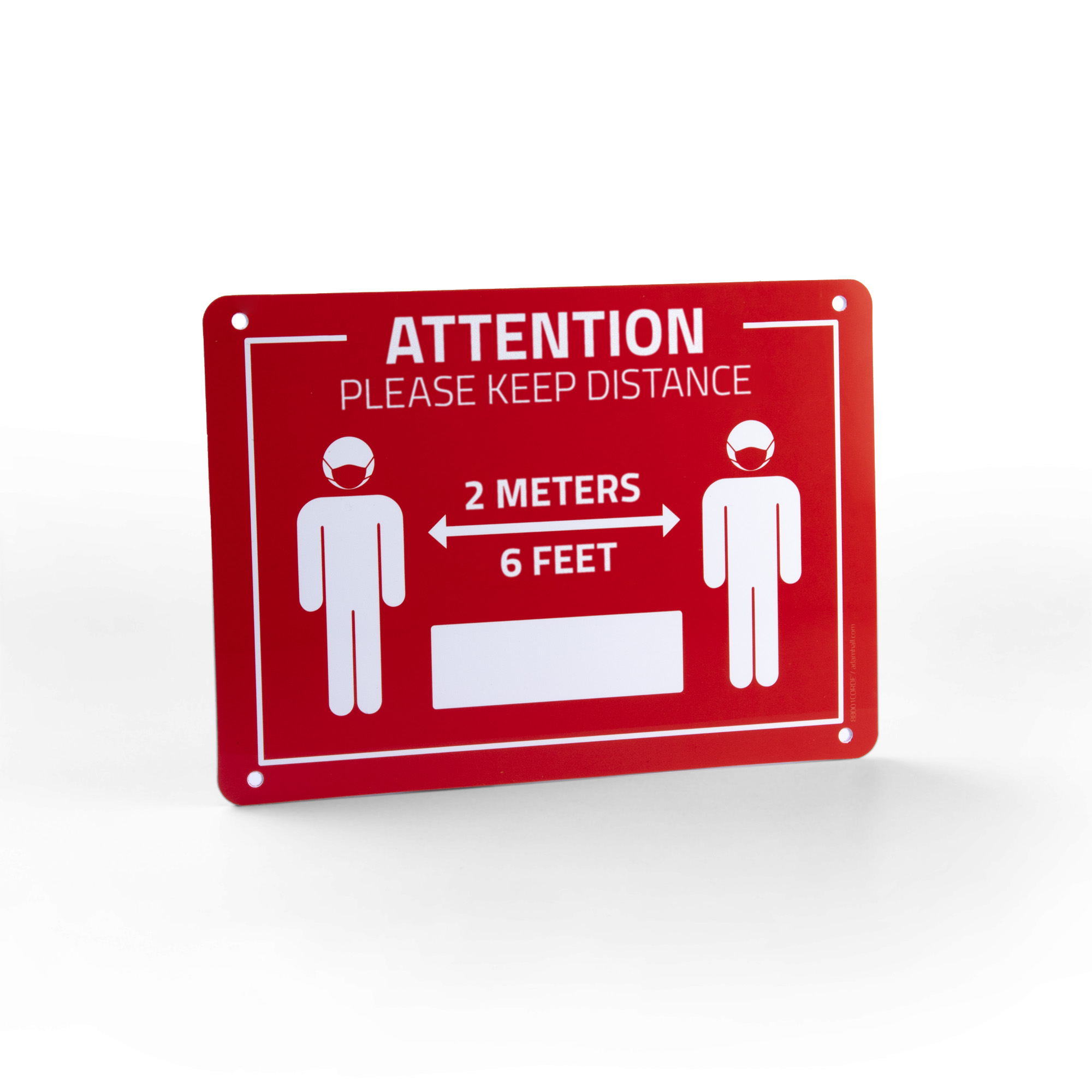 Adam Hall 88001 COR ENG Hinweisschild 177x127mm "Bitte Abstand halten" Englisch