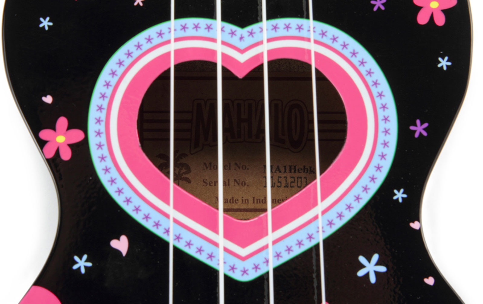 Mahalo Art Ukulele Heart (Black)