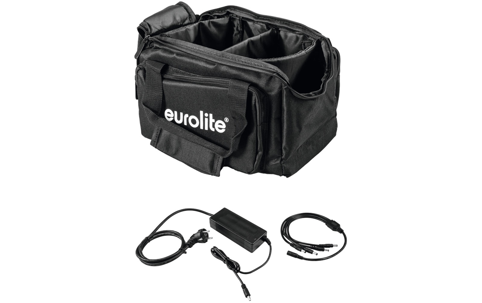 Eurolite Set SB-14 Soft-Bag + Ladegerät 4x AKKU Flat Light 1