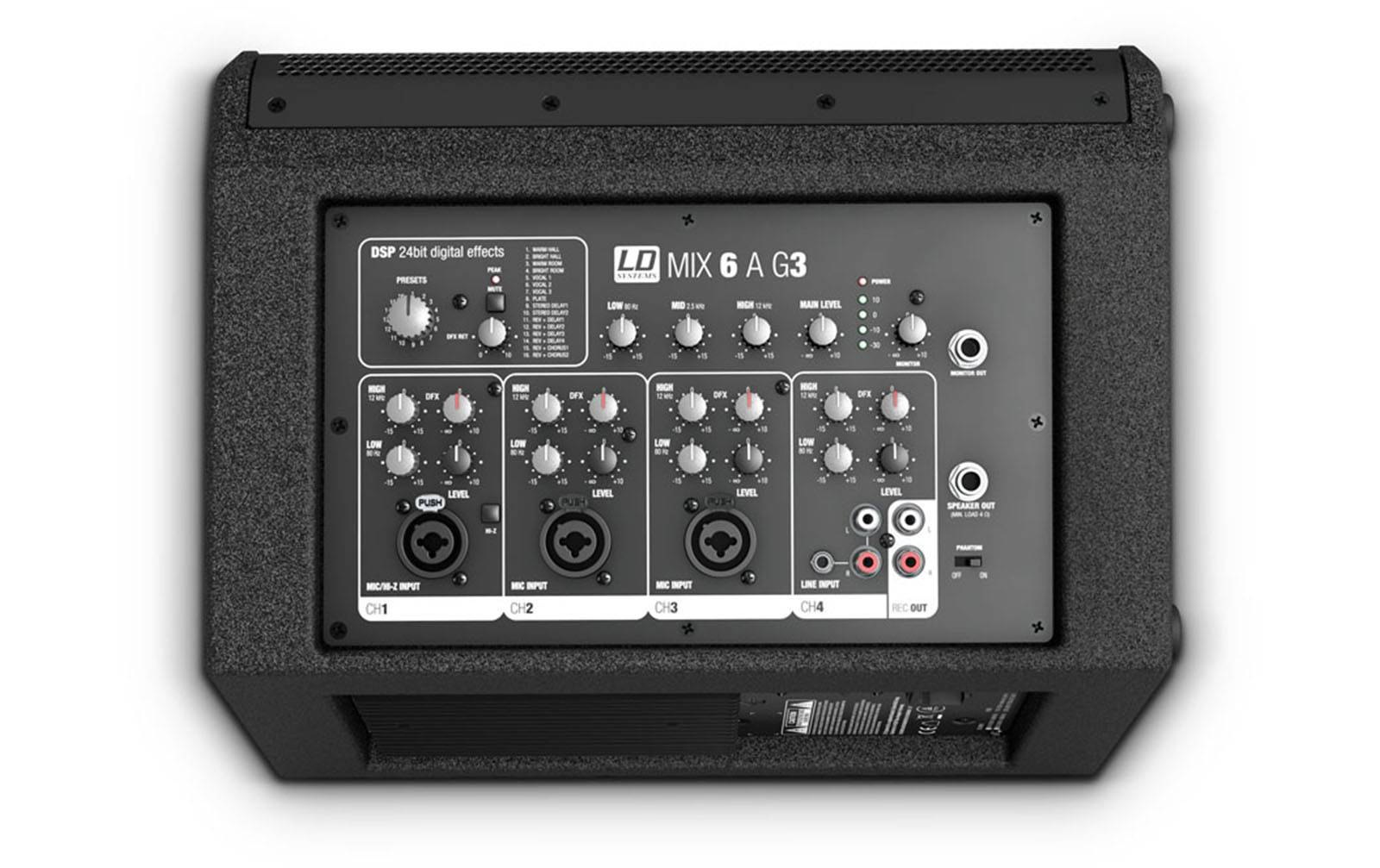 LD Systems MIX 6 A G3 2-Weg Aktiv-Lautsprecher mit integriertem 4-Kanal-Mixer