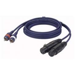 DAP FL25150 / 2 x XLR weibl. zu 2 x Cinch Stecker, 150cm