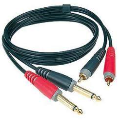 Klotz 2x Klinkenstecker 2p. - 2x Cinch Stecker, AT-CJ, 1m