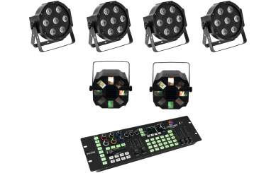 Eurolite Set 4x LED SLS-7 HCL Floor + 2x LED FE-700 + DMX LED Co