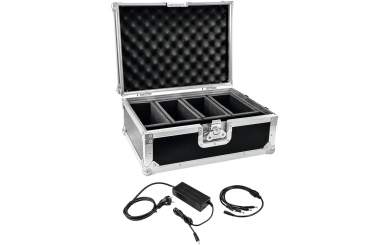 Eurolite Set Flightcase 4x AKKU Flat Light 1 + Ladegerät