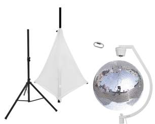Eurolite Set Spiegelkugel 50cm mit Stativ und Segel weiß