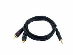 Omnitronic Adapterkabel 3,5 Klinke / 2 x Cinch 6m schwarz