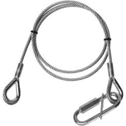 Adam Hall Sicherungsseil 5 mm mit Schnellverbindungsglied und beids. Kausche, 1 m