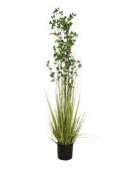 Europalms Immergrünstrauch mit Gras, Kunstpflanze, 182 cm